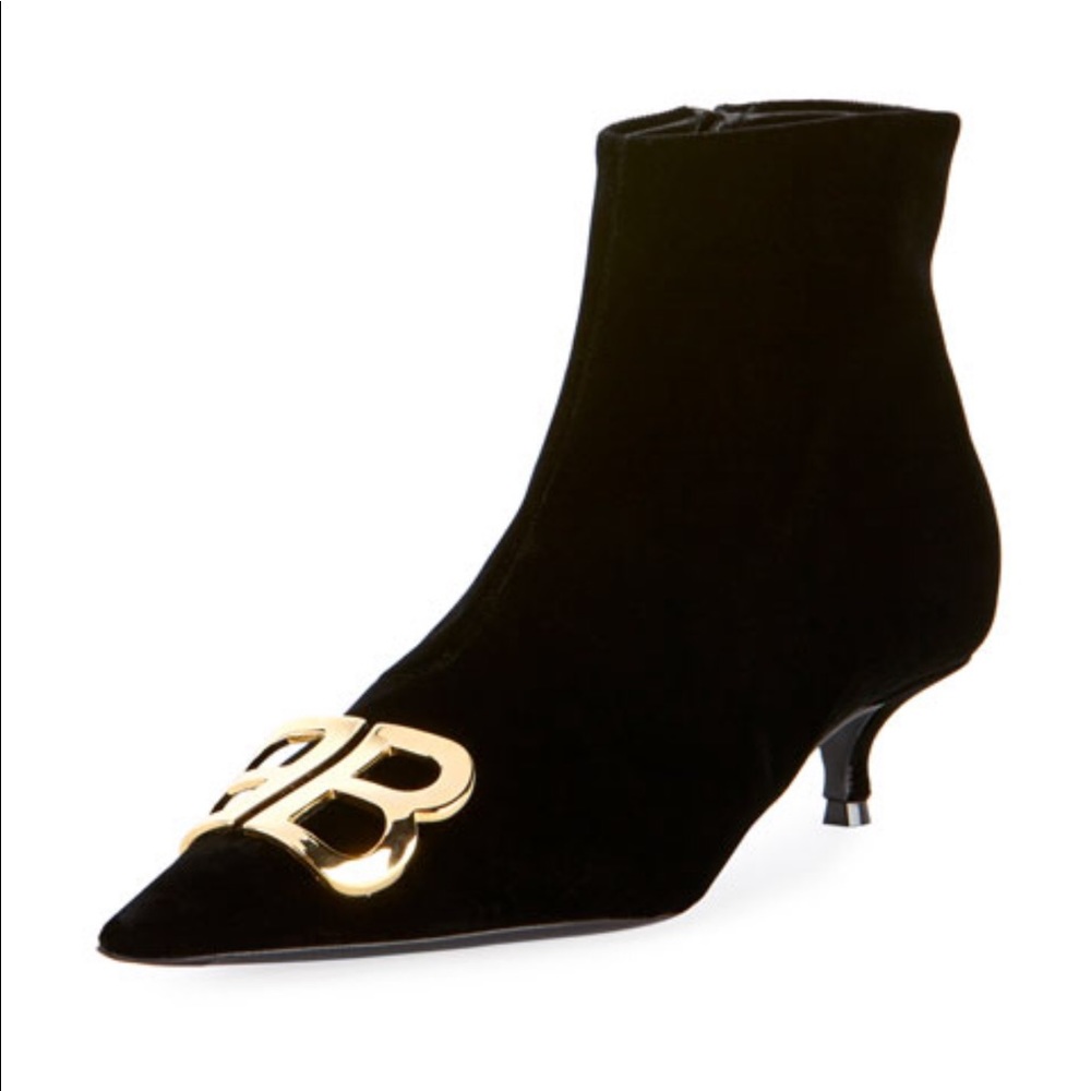 Balenciaga Velvet BB Knife Knit Booties Classic - Picture 1 of 7